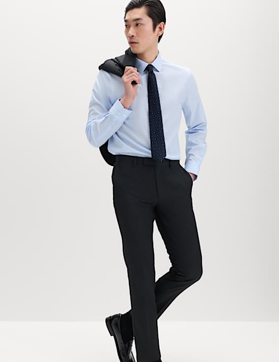 Slim Fit Easy Iron Cotton Blend Shirt