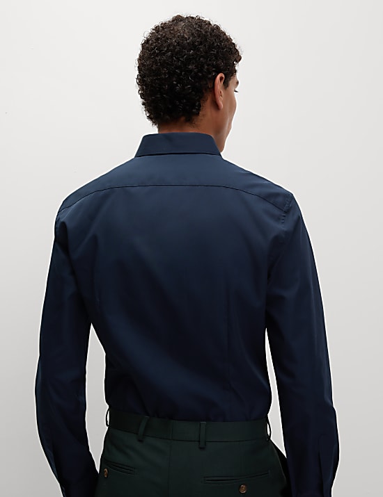 Slim Fit Easy Iron Cotton Blend Shirt