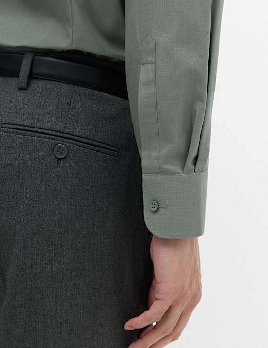 Slim Fit Easy Iron Cotton Blend Shirt