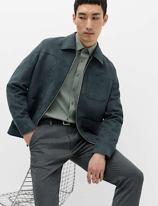Slim Fit Easy Iron Cotton Blend Shirt