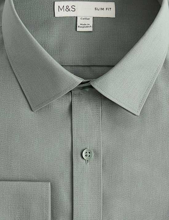 Slim Fit Easy Iron Cotton Blend Shirt