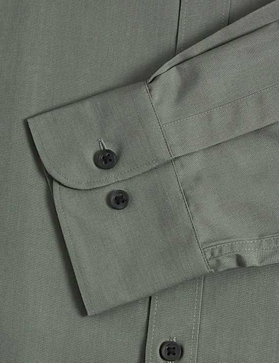 Slim Fit Easy Iron Cotton Blend Shirt