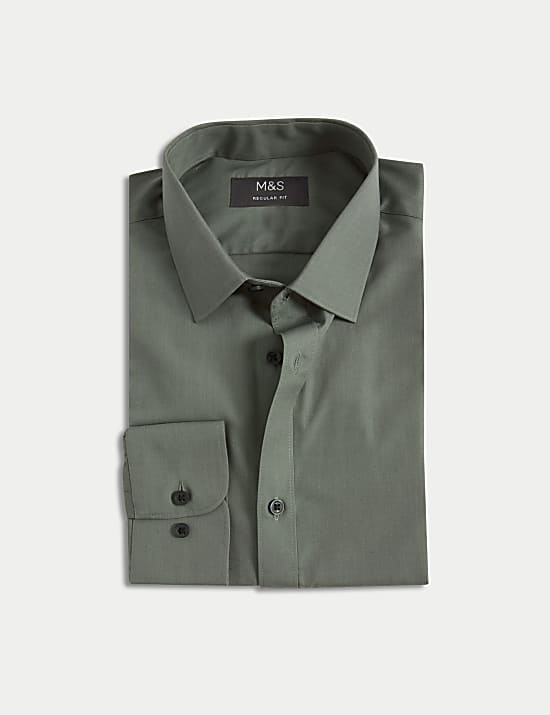 Slim Fit Easy Iron Cotton Blend Shirt