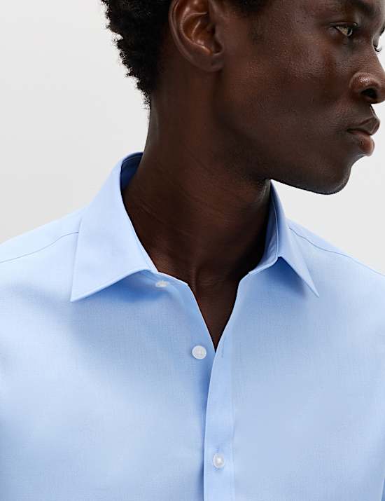 Slim Fit Easy Iron Cotton Blend Shirt
