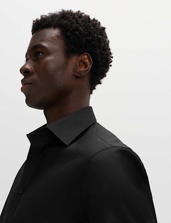 Slim Fit Easy Iron Cotton Blend Shirt