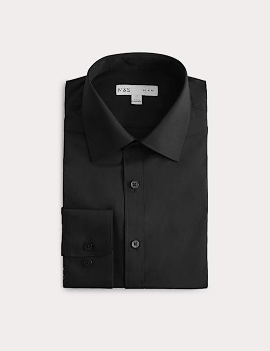 Slim Fit Easy Iron Cotton Blend Shirt