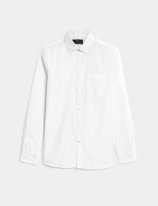 Skinny Fit Easy Iron Cotton Blend Shirt