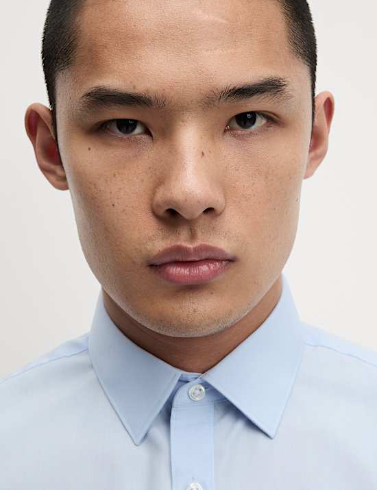 Regular Fit Easy Iron Cotton Blend Shirt