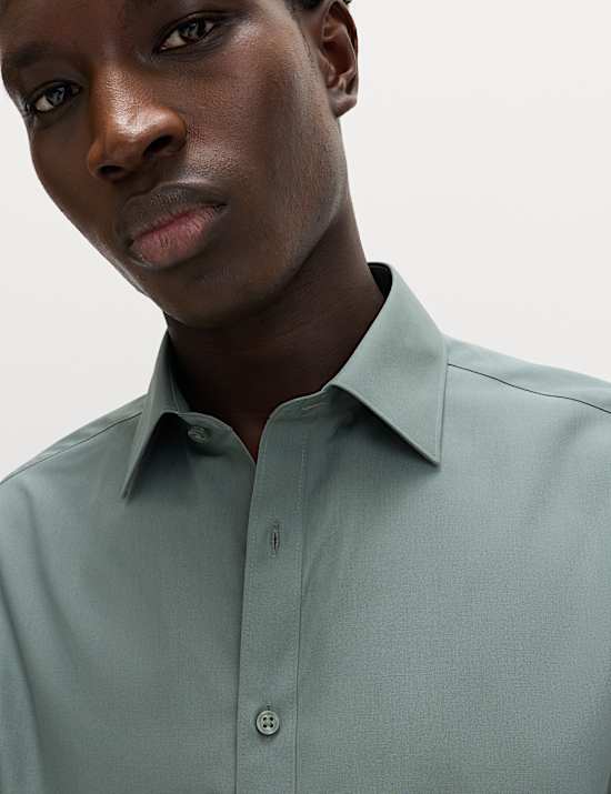 Regular Fit Easy Iron Cotton Blend Shirt