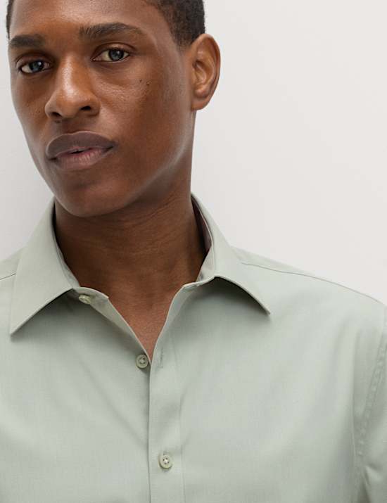 Regular Fit Easy Iron Cotton Blend Shirt