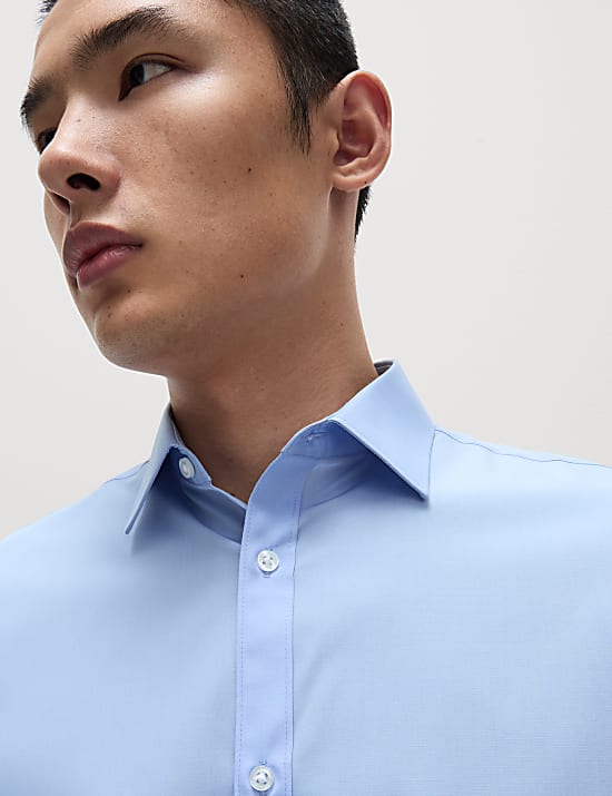 Regular Fit Easy Iron Cotton Blend Shirt