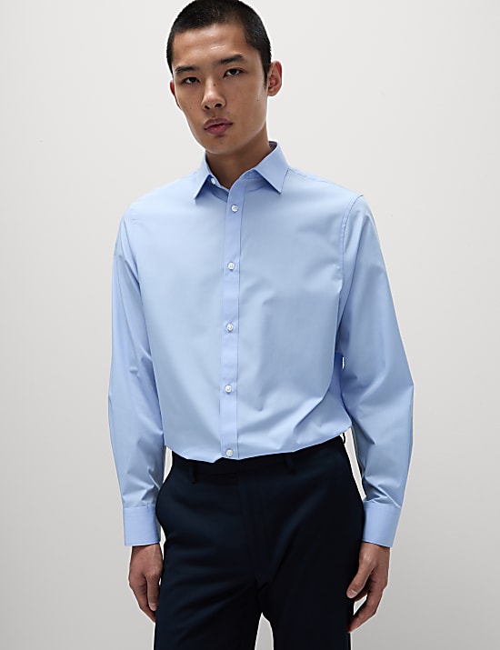 Regular Fit Easy Iron Cotton Blend Shirt