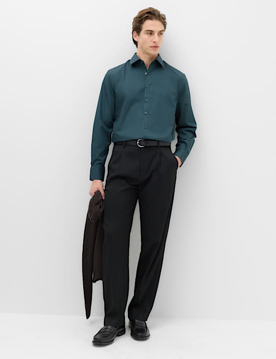 Regular Fit Easy Iron Cotton Blend Shirt