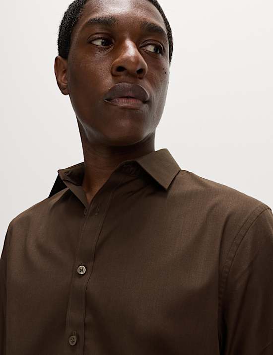 Regular Fit Easy Iron Cotton Blend Shirt