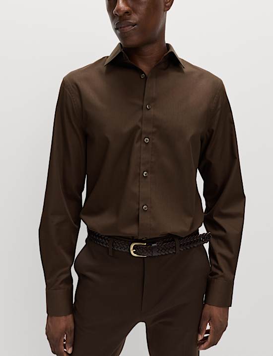 Regular Fit Easy Iron Cotton Blend Shirt