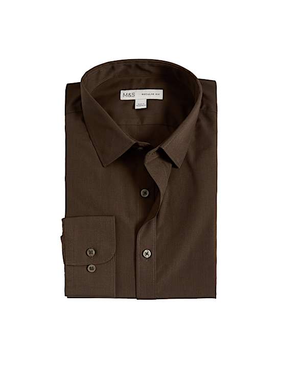 Regular Fit Easy Iron Cotton Blend Shirt