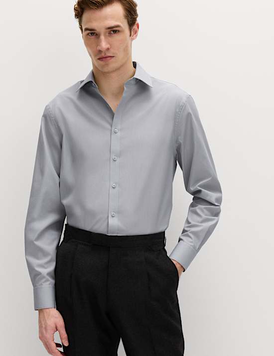 Regular Fit Easy Iron Cotton Blend Shirt