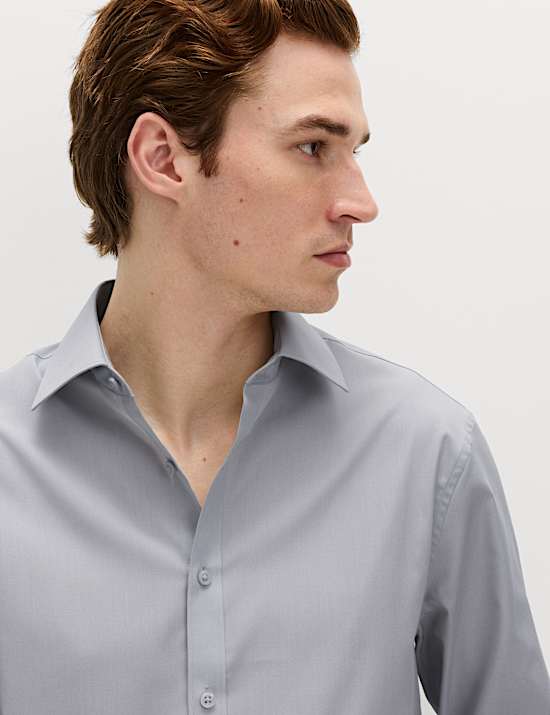 Regular Fit Easy Iron Cotton Blend Shirt