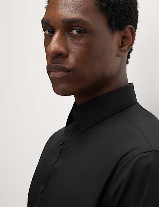 Regular Fit Easy Iron Cotton Blend Shirt