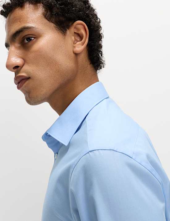 Easy Iron Slim Fit Cotton Blend Shirt