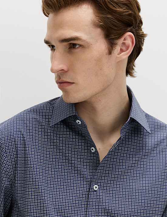 Regular Fit Easy Iron Cotton Blend Shirt