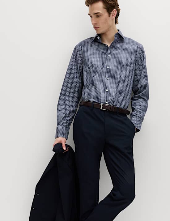 Regular Fit Easy Iron Cotton Blend Shirt