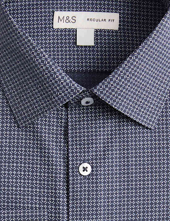 Regular Fit Easy Iron Cotton Blend Shirt