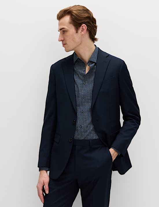 Chemise en coton m&eacute;lang&eacute; coupe standard, repassage facile