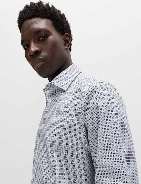 Regular Fit Easy Iron Cotton Blend Shirt