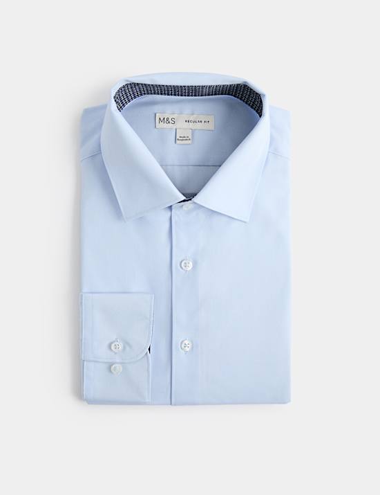 Regular Fit Easy Iron Cotton Blend Shirt
