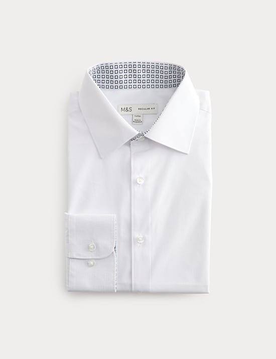 Regular Fit Easy Iron Cotton Blend Shirt