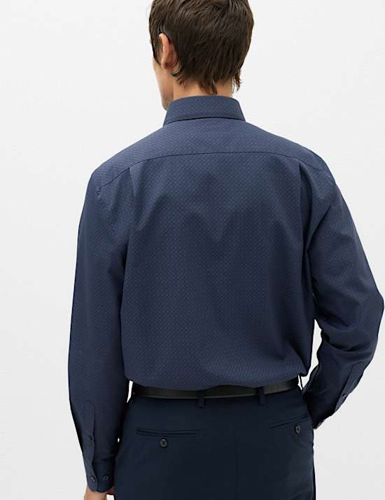 Regular Fit Easy Iron Geometric Print Shirt