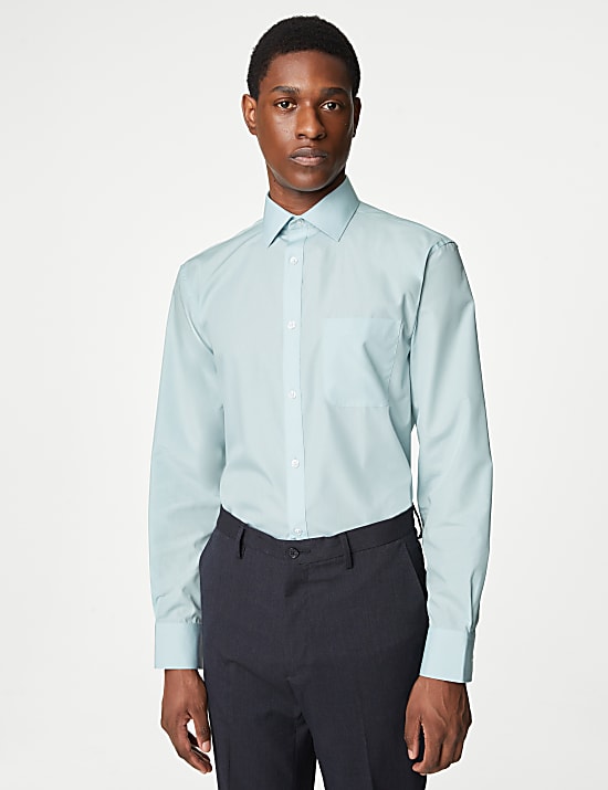 Regular Fit Easy Iron Cotton Blend Shirt