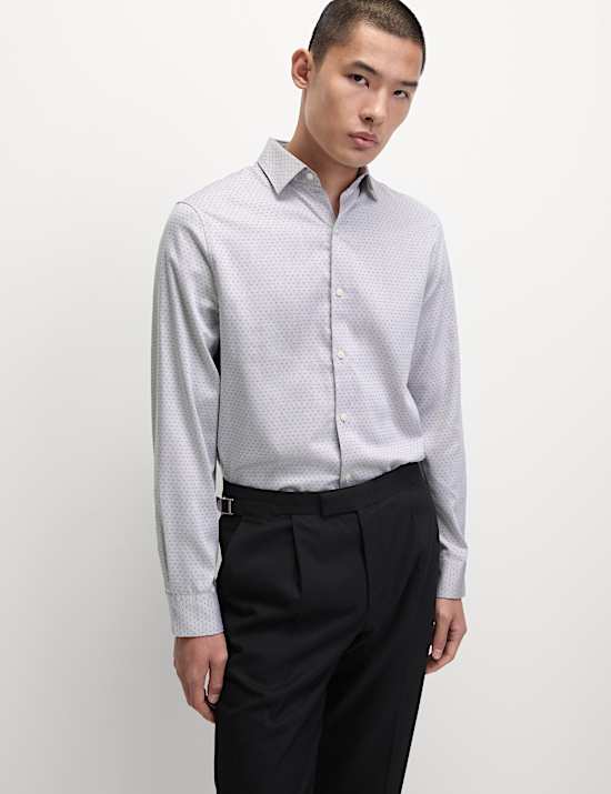 Chemise coupe standard 100 % coton dobby