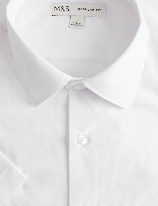 Regular Fit Cotton Blend Short Sleeve Shirt