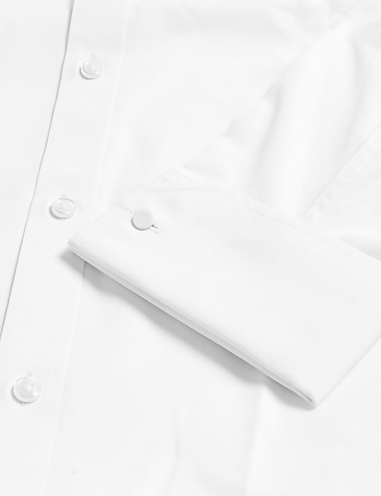 Chemise coupe standard en coton mélangé à poignets mousquetaires