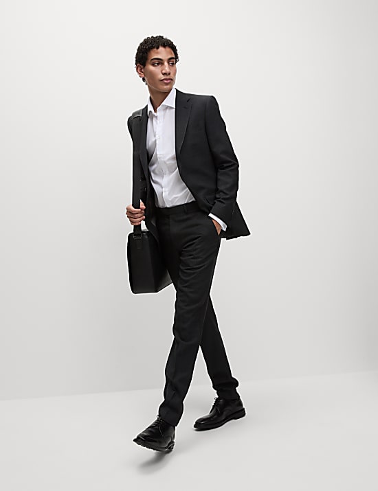 Chemise coupe standard en coton mélangé à poignets mousquetaires