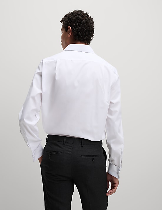 Chemise coupe standard en coton mélangé à poignets mousquetaires