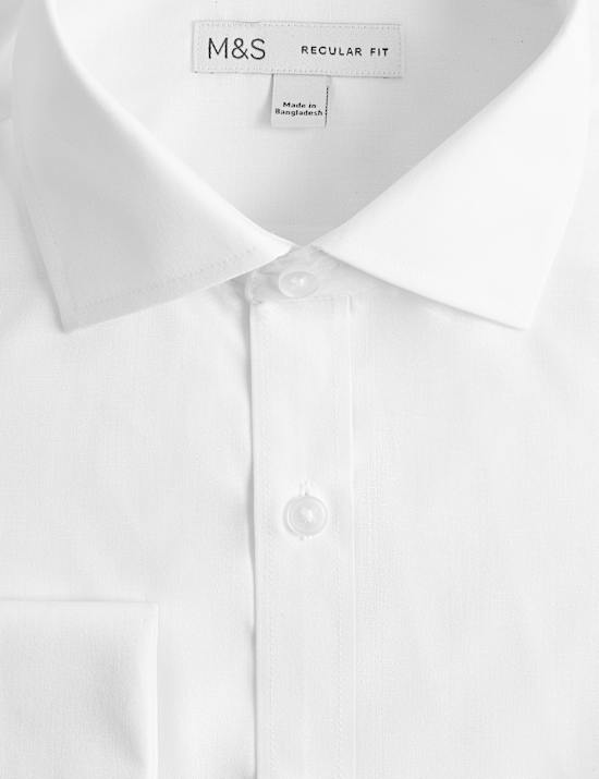 Regular Fit Cotton Blend Double Cuff Shirt
