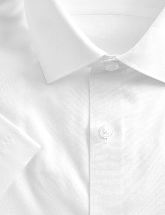 Slim Fit Easy Iron Cotton Blend Short Sleeve Shirt