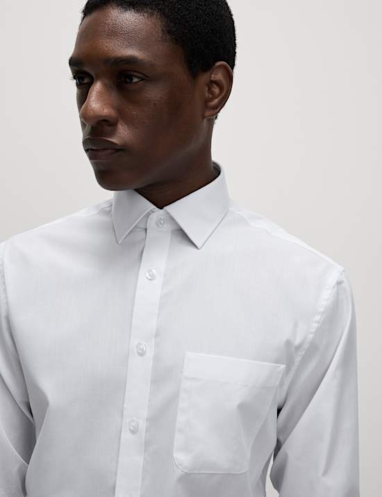 Lot de 3 chemises coupe ajustée à manches longues, repassage facile