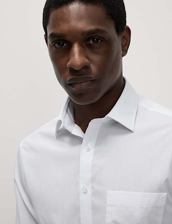 Lot de 3 chemises coupe ajustée à manches longues, repassage facile