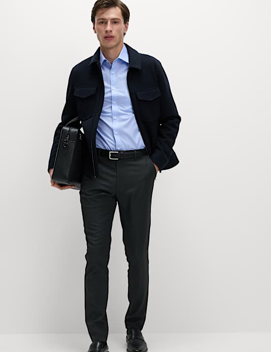 Pack de 2 camisas en mezcla de algodón de corte ajustado y planchado fácil