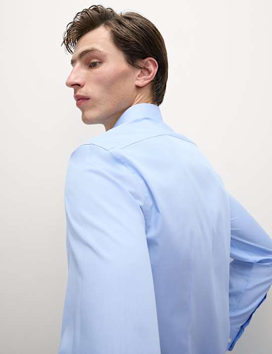 Pack de 2 camisas en mezcla de algodón de corte ajustado y planchado fácil