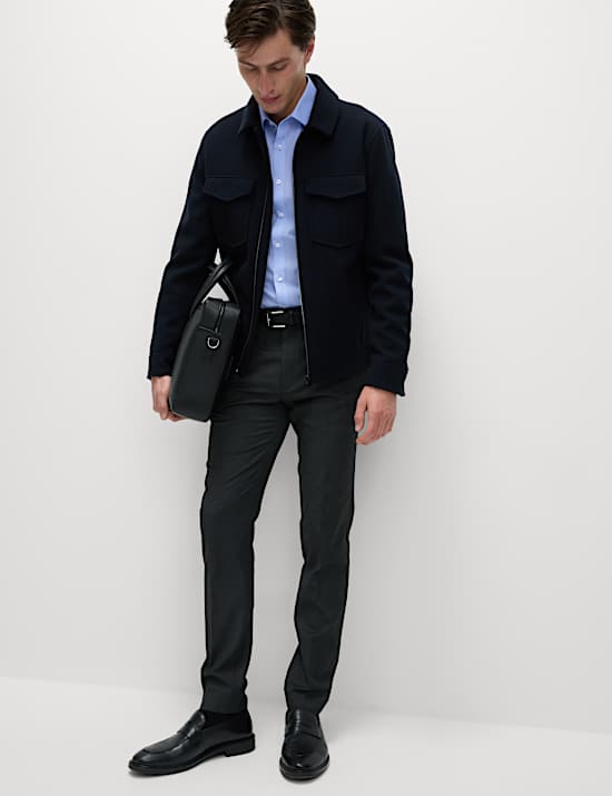 Pack de 2 camisas en mezcla de algodón de corte ajustado y planchado fácil