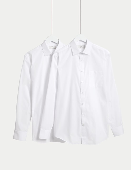 2pk Skinny Fit Easy Iron Cotton Blend Shirts