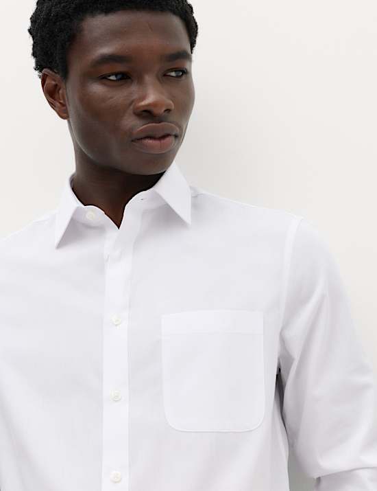 2 Pack Extra Slim Fit Easy Iron Cotton Blend Shirts