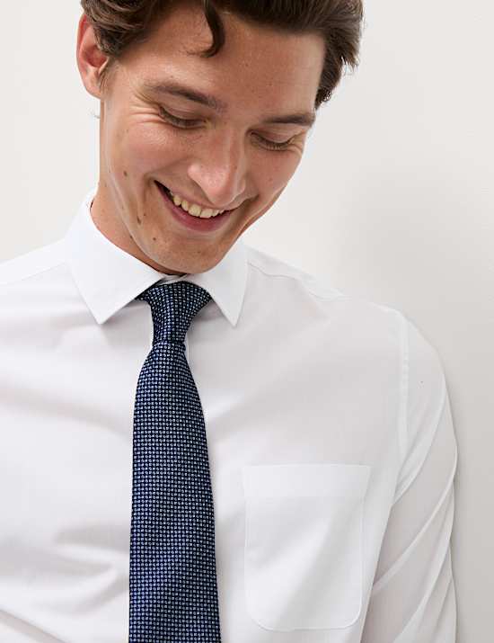 Set van 3 overhemden van katoenmix, 5 cm korter model