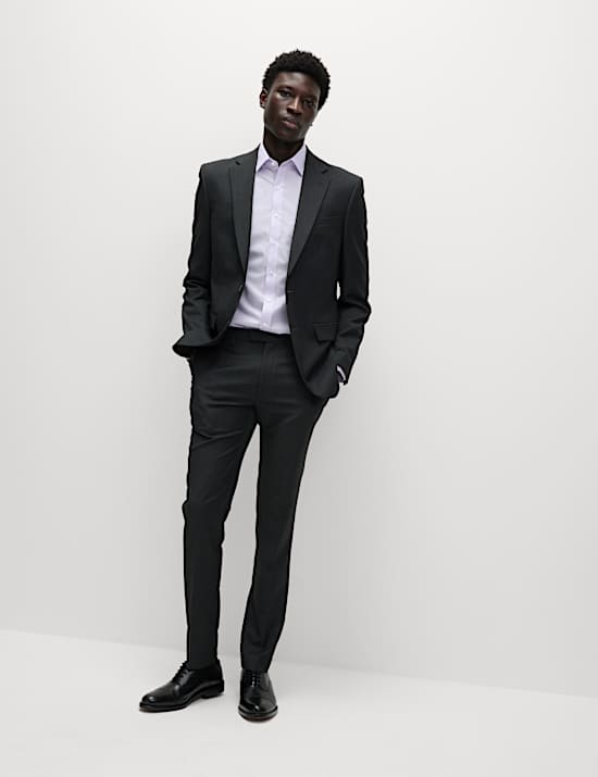 Set van 3 makkelijk strijkbare overhemden van katoenmix en slanke pasvorm