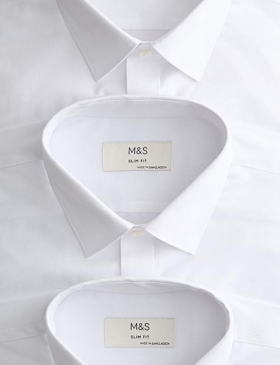 5 Pack Slim Fit Easy Iron Long Sleeve Shirts